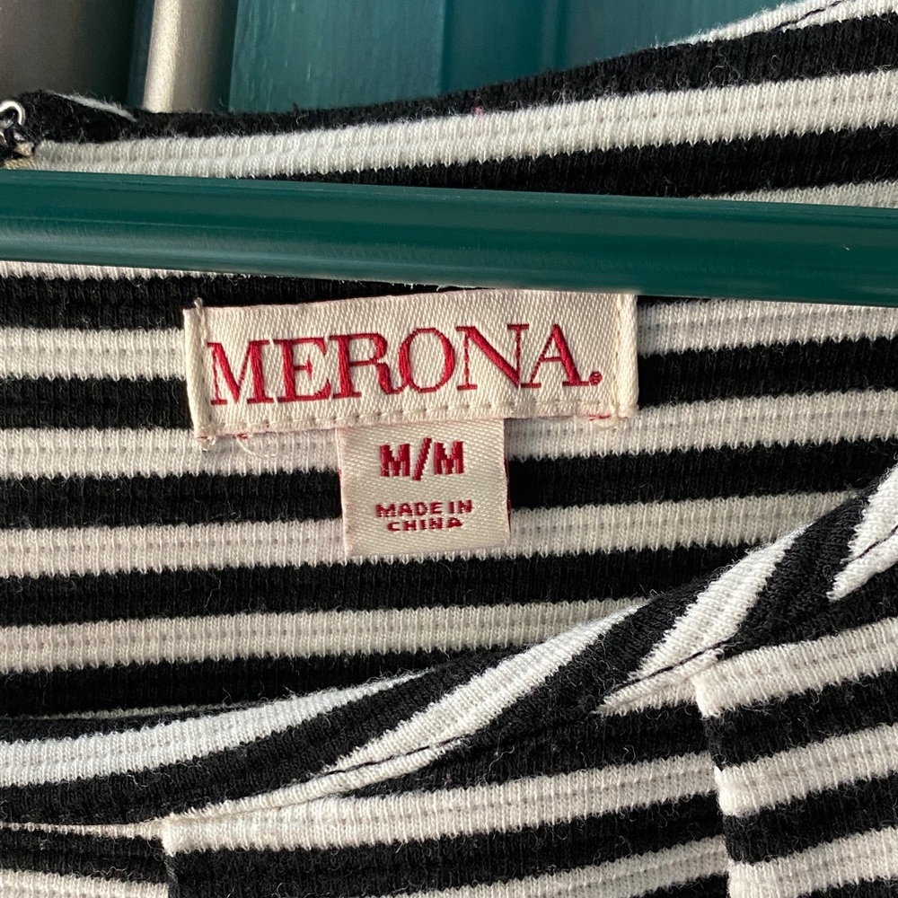 Merona Black and White Striped Sleeveless Dress - Picture 2 of 4